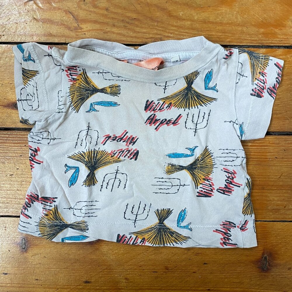 The Animals Observatory Baby Tee - Villa Arpel Print - size 6 months